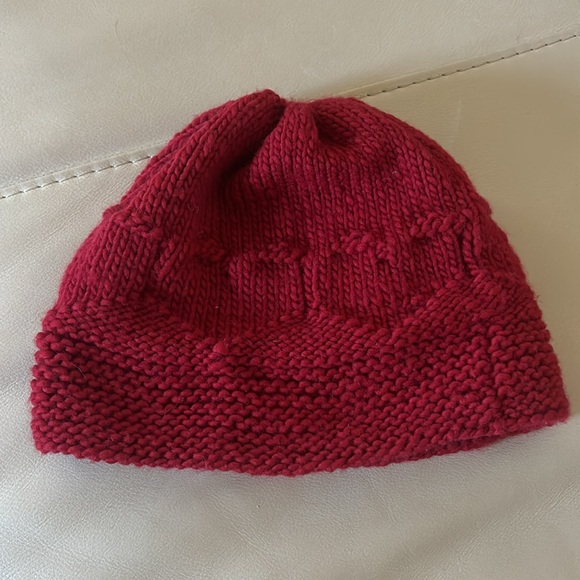 Handmade Crochet Red Heart Beanie - Picture 2 of 4